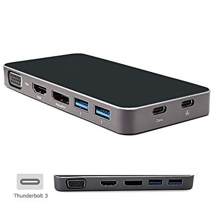 Thunderbolt 3 Adapter To Vga And Display Port And Charger